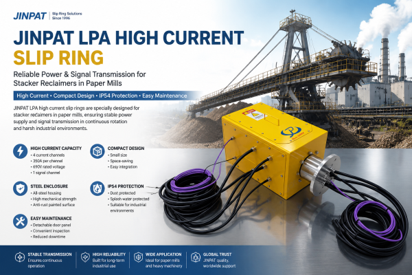 Technical Analysis of JINPAT LPA High-Current Slip Ring: Enabling Stable Power Supply for Stackers